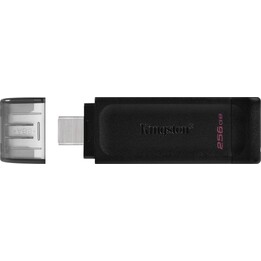 Chiavetta USB-C Kingston Data Traveller 70 da 256 GB, nera