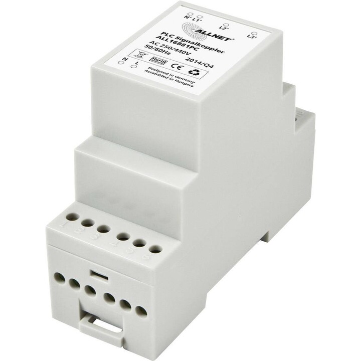 Allnet ALL1688PC Accoppiatore di fase Powerline 3 fasi + LX, 1-70MHz AC 250/440V Guida DIN