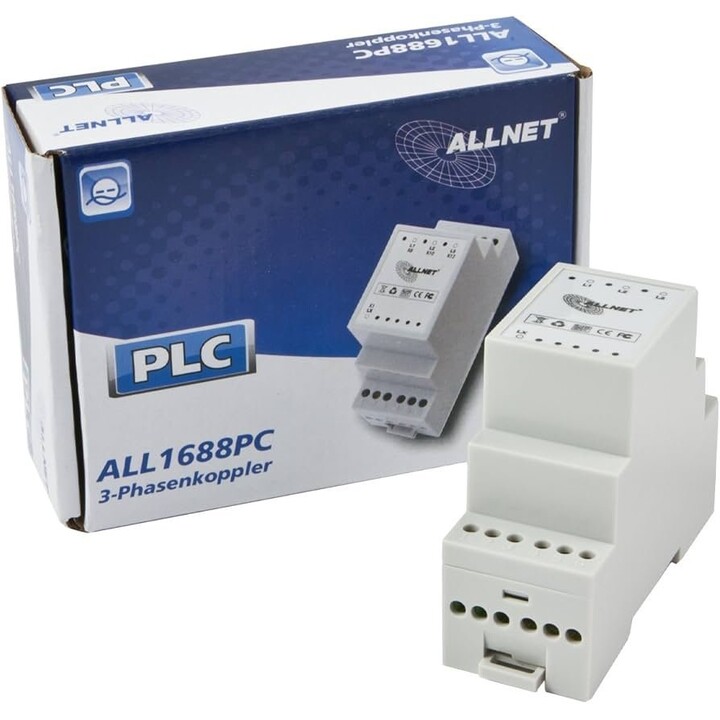 Allnet ALL1688PC Accoppiatore di fase Powerline 3 fasi + LX, 1-70MHz AC 250/440V Guida DIN