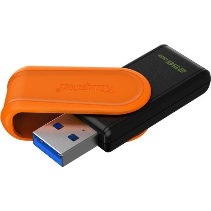 Pendrive Kingston DataTraveler Exodia S 256GB USB 3.2 Gen 1 Negro/Naranja tapón giratorio