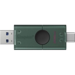 Pendrive Kingston DataTraveler Duo 256 GB USB 3.2 Gen 1 duplo USB-A e USB-C preto/verde