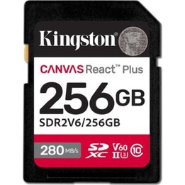 Scheda SDXC Kingston Canvas React Plus 256 GB UHS-II 280 MB/s V60