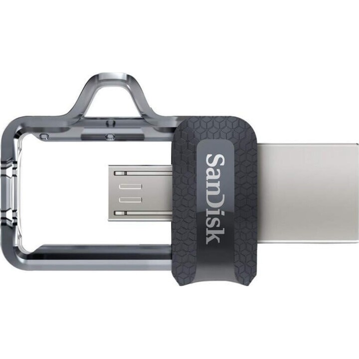 Pendrive SanDisk Ultra Dual m3.0 256GB USB 3.0 Cinza/Prata