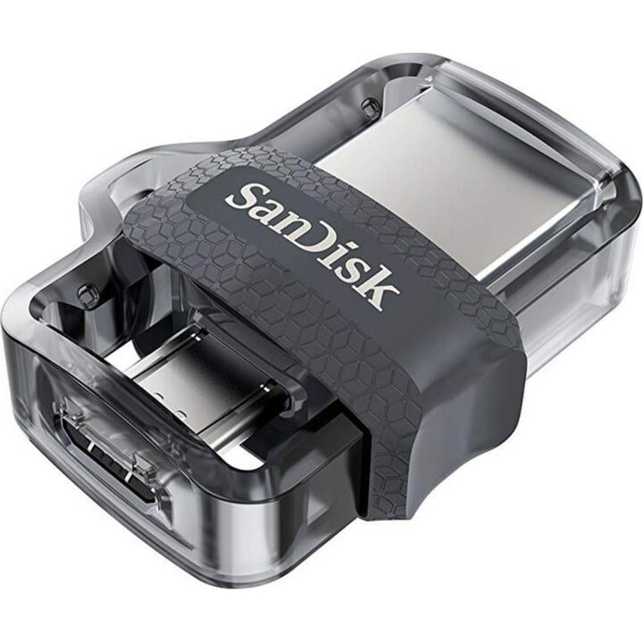Pendrive SanDisk Ultra Dual m3.0 256GB USB 3.0 Cinza/Prata