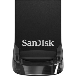 Unidade flash Sandisk Ultra Fit 128 GB USB 3.1, formato sem tampa, preto