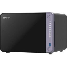 Servidor de ficheiros NAS QNAP TS-632X-4G, 4 GB de RAM; 2 portas 10 GbE SFP+, 6 compartimentos, preto, prateado