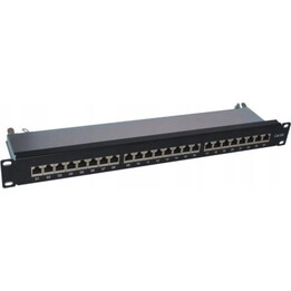 Alantec PK040 Patchpanel STP Kat.6A 24 Ports LSA 1U 19, Schwarz