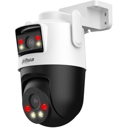 Dahua WiFi-Kamera P5D-5F-PV 10 MP (2 x 5 MP), Lautsprecher und Mikrofon, Weiß, Schwarz