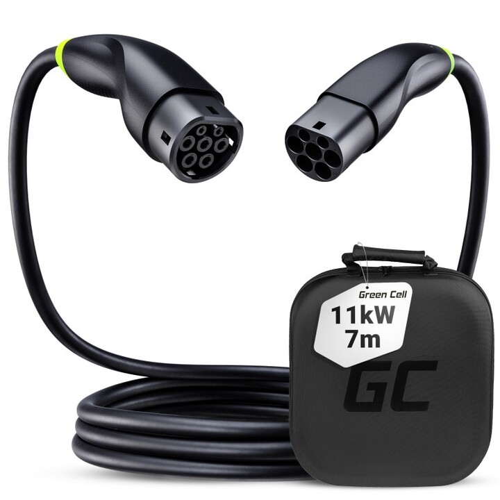 Green Cell EVKABGC04 Electric Vehicle Charging Cable Black Type 1 Type 2 3 7 m