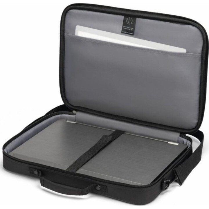 Dicota D32089-RPET 17.3" briefcase with recycled materials and shoulder strap, black