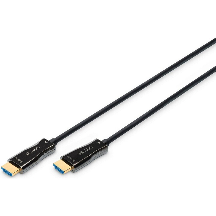 Cabo de fibra ótica Digitus HDMI AOC 4K 20m, preto