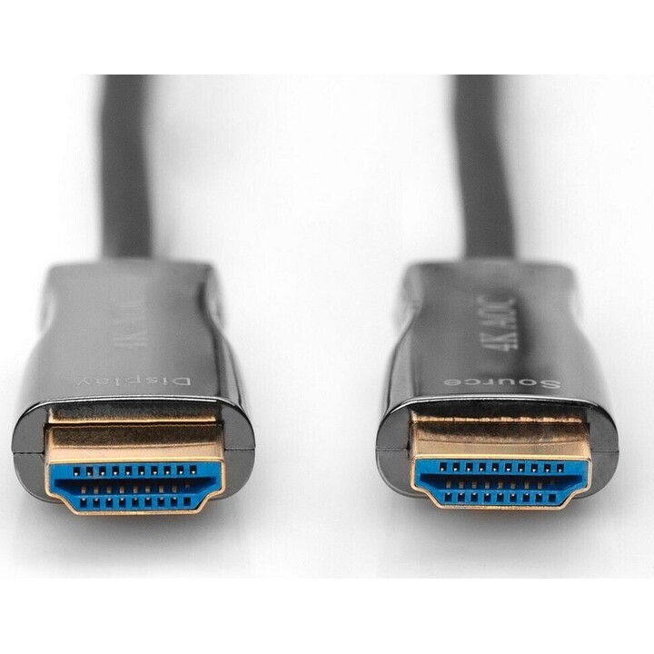 Cabo de fibra ótica Digitus HDMI AOC 4K 20m, preto
