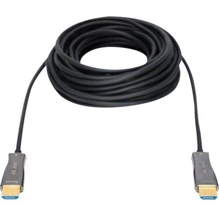 Cabo de fibra ótica Digitus HDMI AOC 4K 20m, preto
