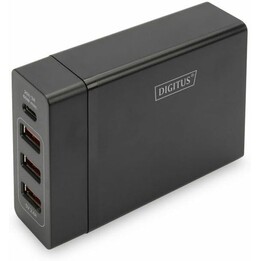 Adaptador USB universal Digitus de 4 portas USB-C, preto
