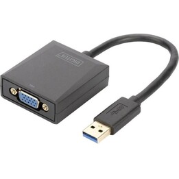 Digitus USB 3.0 Grafikadapter, USB A auf VGA, Full HD, 1920x1080 Pixel, Kunststoff, Schwarz