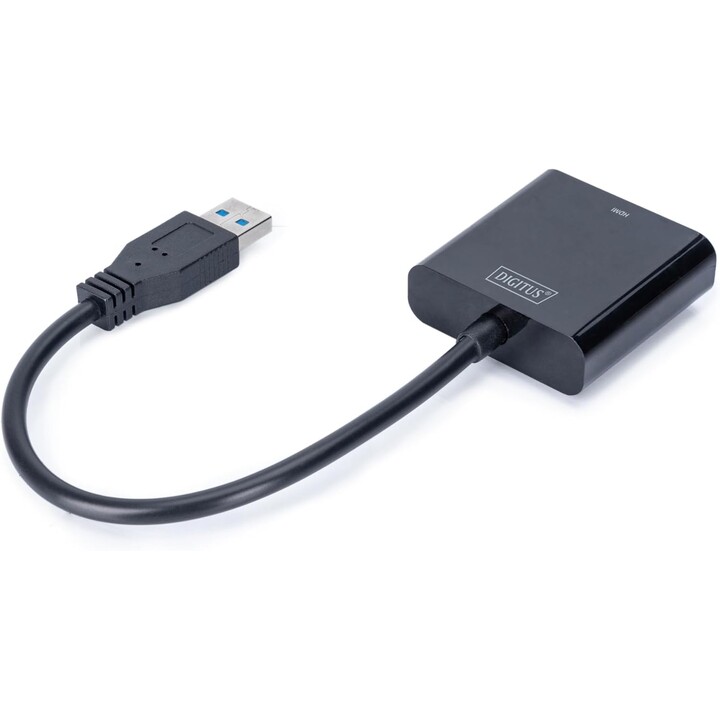 Adattatore grafico USB 3.0 Digitus, da USB A a HDMI di tipo A, Full HD, 1920x1080 pixel, plastica, nero