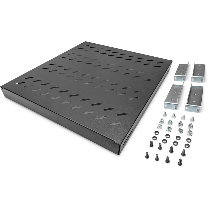 Digitus Estante, Profundidad variable, Para instalación fija, 19", 1U, Capacidad de carga 50 kg, Para armarios de red y servidor