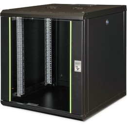 Digitus Network Cabinet, 19-Inch Rack, 12U, Wall Mount, 600 mm Depth, 100 kg Load Capacity, Unique Series, Black