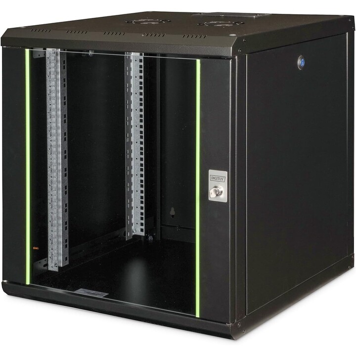 Armário de rede Digitus, rack de 19 polegadas, 12U, montagem na parede, 600 mm de profundidade, 100 kg de capacidade de carga, s