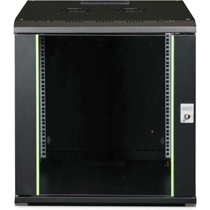 Armário de rede Digitus, rack de 19 polegadas, 12U, montagem na parede, 600 mm de profundidade, 100 kg de capacidade de carga, s