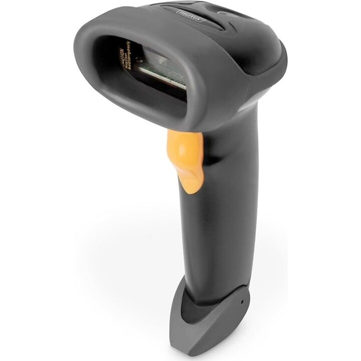 Digitus Scanner de codes à barres 1D, Scanner portable bidirectionnel, 200 scans/s, 30 cm de distance de lecture, 2 m de câble, 