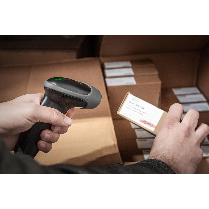 Digitus 1D Barcode Scanner, Bidirectional Handheld Scanner, 200 scans/s, 30 cm scanning distance, 2 m cable, IP54, Ergonomic Han