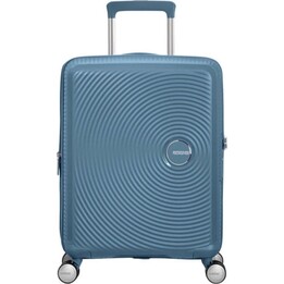American Tourister SoundBox Valise Cabine Spinner 55cm Bleu Pierre Extensible 4 Roues TSA