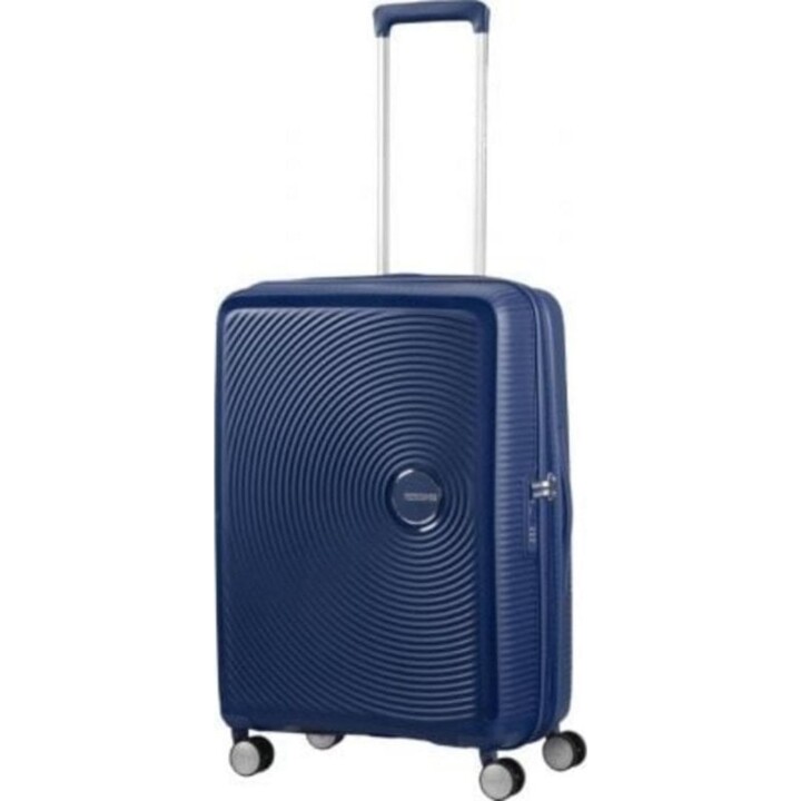 Valigia Spinner American Tourister SoundBox 67 cm espandibile 4 ruote Blu Navy