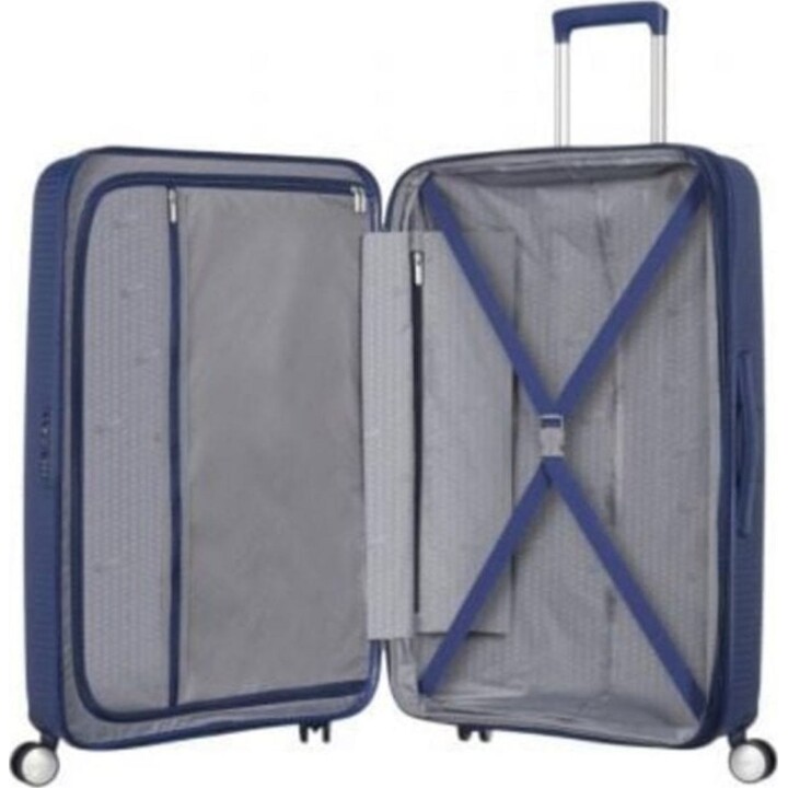 Maleta American Tourister SoundBox Spinner 67cm Expandible 4 Ruedas azul marino