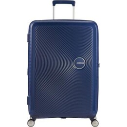 American Tourister SoundBox Spinner-Koffer, 67 cm, erweiterbar, 4 Rollen, Marineblau