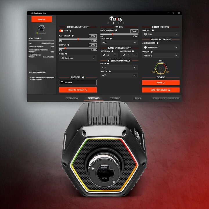 Thrustmaster T818 Black Edition, Base de retour de force SimRacing avec entraînement direct de 10 N m pour PC