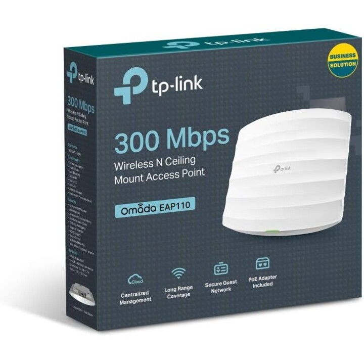 TP-Link EAP110, Ponto de acesso sem fios N300Mbps, Porta Fast Ethernet, Branco