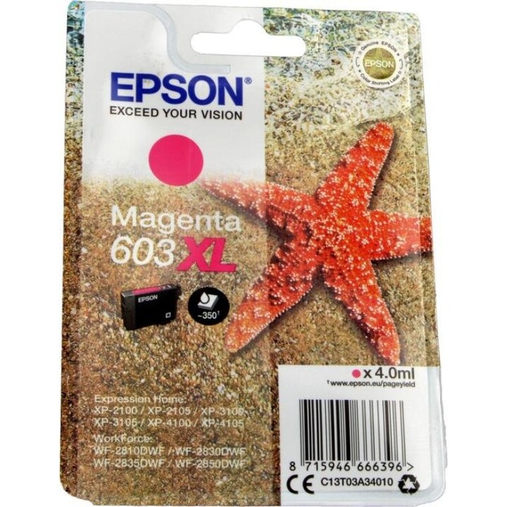 Epson 603XL, 4ML, Starfish, cartuccia d'inchiostro, magenta