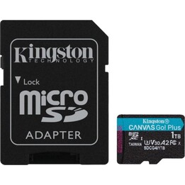 Carte microSD Kingston Canvas Go Plus Gen4 1 To 200 Mo/s U3 V30 A2 avec adaptateur