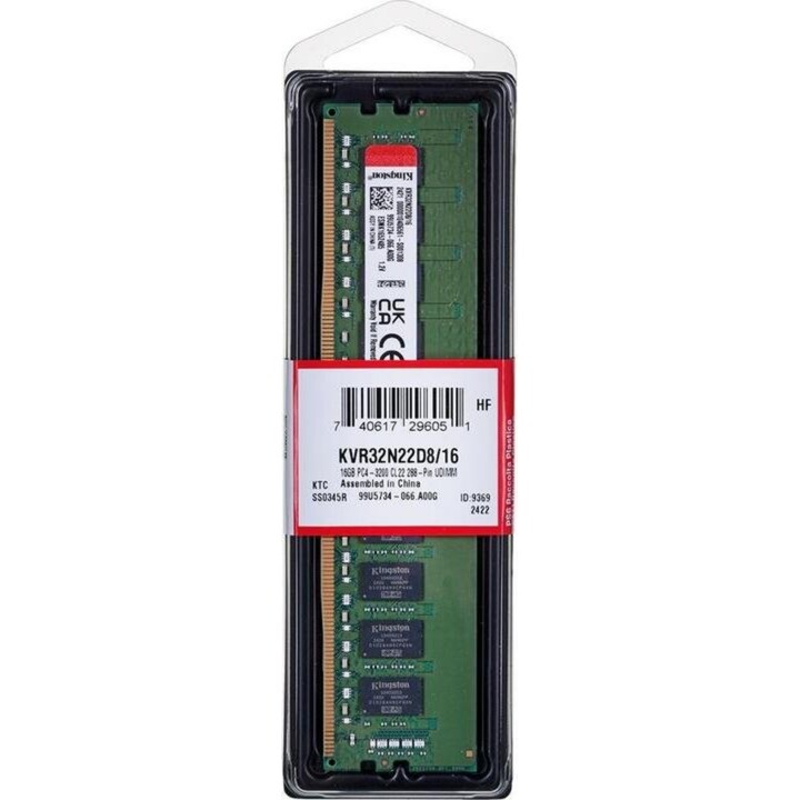 Kingston DDR4 16GB PC 3200 ValueRam KVR32N22D8/16