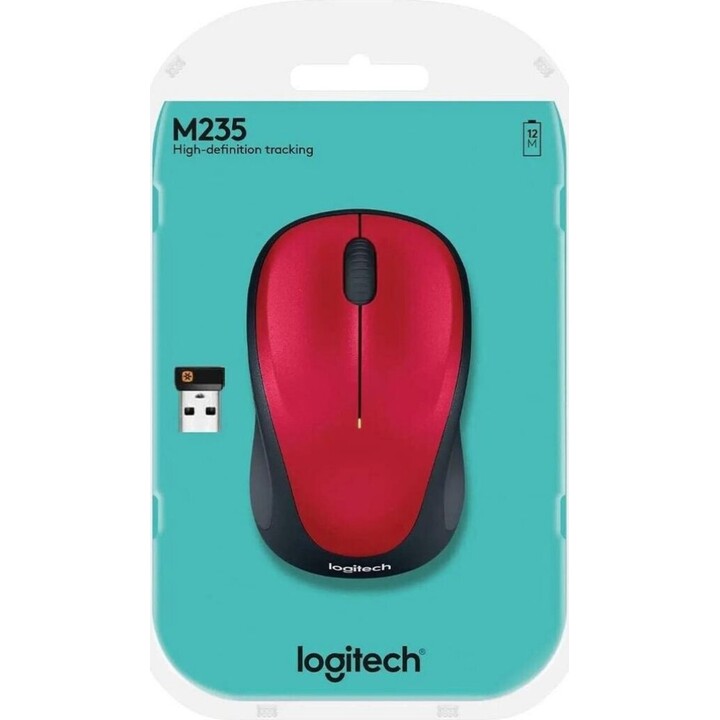Logitech Wireless Mouse M235 (910-002496) Red