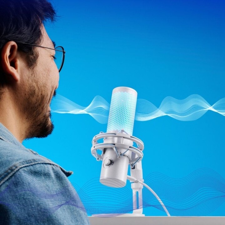 Microphone de streaming à condensateur USB HyperX Quadcast 2, blanc