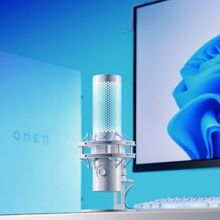 Microphone de streaming à condensateur USB HyperX Quadcast 2, blanc