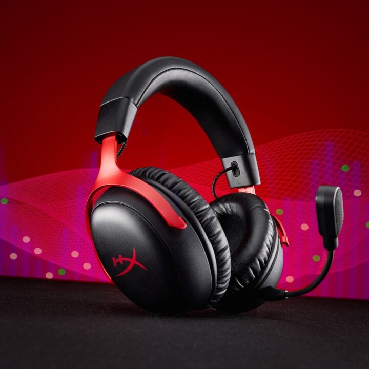 Auriculares HyperX Cloud III S Wireless 2.4GHz/Bluetooth con micrófono y audio espacial Negro/Rojo
