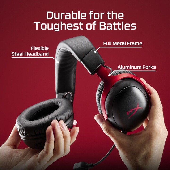 HyperX Cloud III S Wireless 2.4GHz/Bluetooth Headset with Microphone and Spatial Audio Black/Red