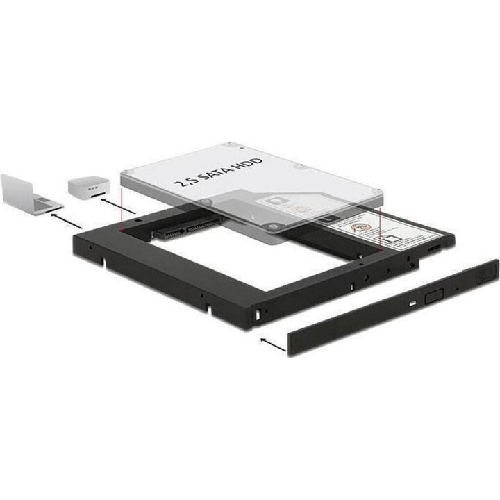 Telaio di installazione Slim SATA 5.25 (10 mm) per 1 HDD SATA da 2,5 fino a 9,5 mm