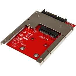 StarTech.com SAT32MSAT257 adaptador mSATA para SATA SSD 2,5" vermelho