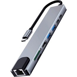 EWENT Dock multiplo USB-C 4K 87W, argento