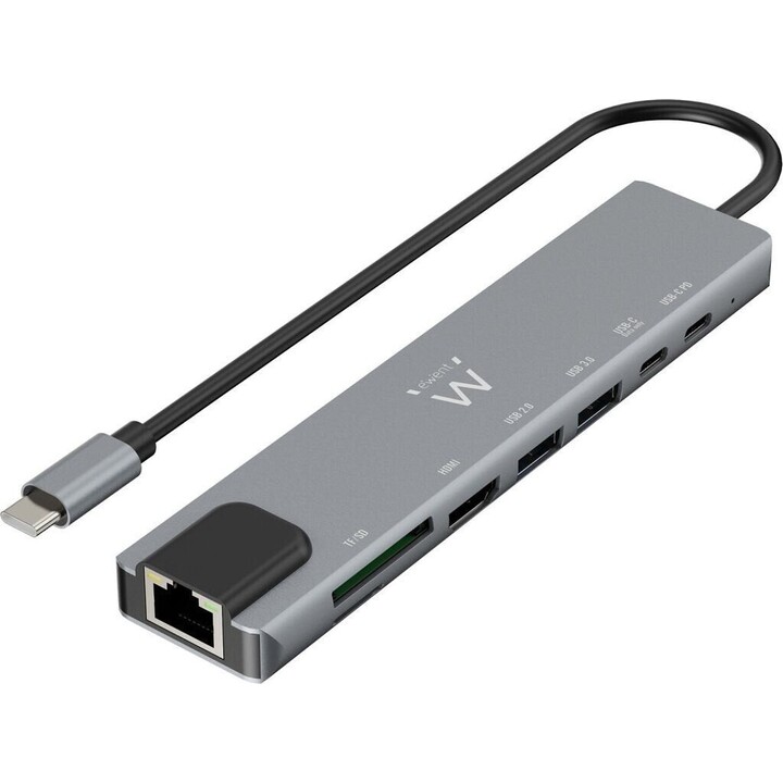 EWENT USB-C Multiport Dock 4K 87W, Silver