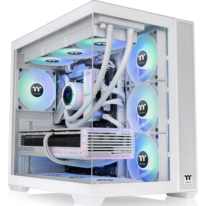 Custodia per PC Midi Tower Thermaltake View 380 TG ARGB SPCC, vetro temperato