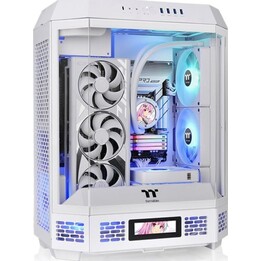 Thermaltake CA-1Z1-00M6WN-00 Weißer SPCC ATX/mATX/Mini-ITX Gaming-PC-Tower mit gehärtetem Glas