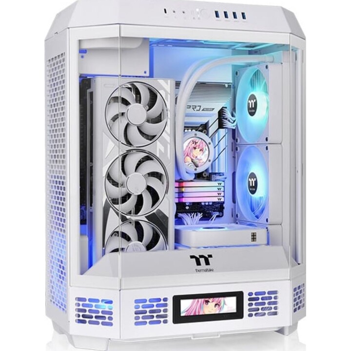Thermaltake CA-1Z1-00M6WN-00 Tour PC de jeu SPCC ATX/mATX/Mini-ITX blanche avec verre trempé