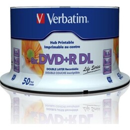 Verbatim DVDR DL, double couche imprimable par jet d'encre, 97693, 8,5 Go, 8x 50 pcs