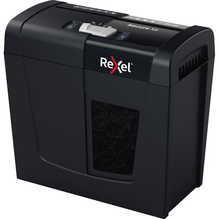 Rexel 2020122EU, Personal/Home Office Secure X6 Paper Shredder, 10L, Black