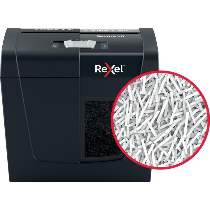Rexel 2020122EU, Destructeur de documents personnel/bureau à domicile Secure X6, 10L, noir